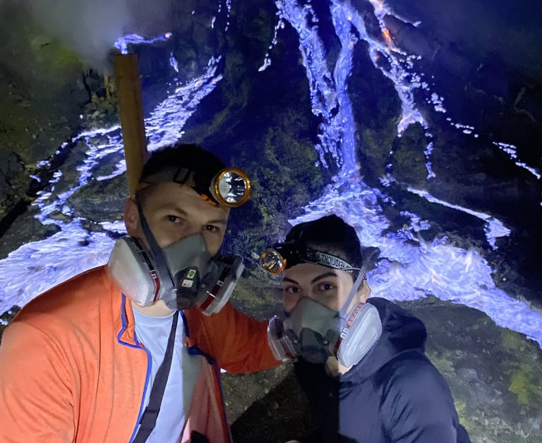 Couple at Blue Fire Mt. Ijen Banyuwangi East Java