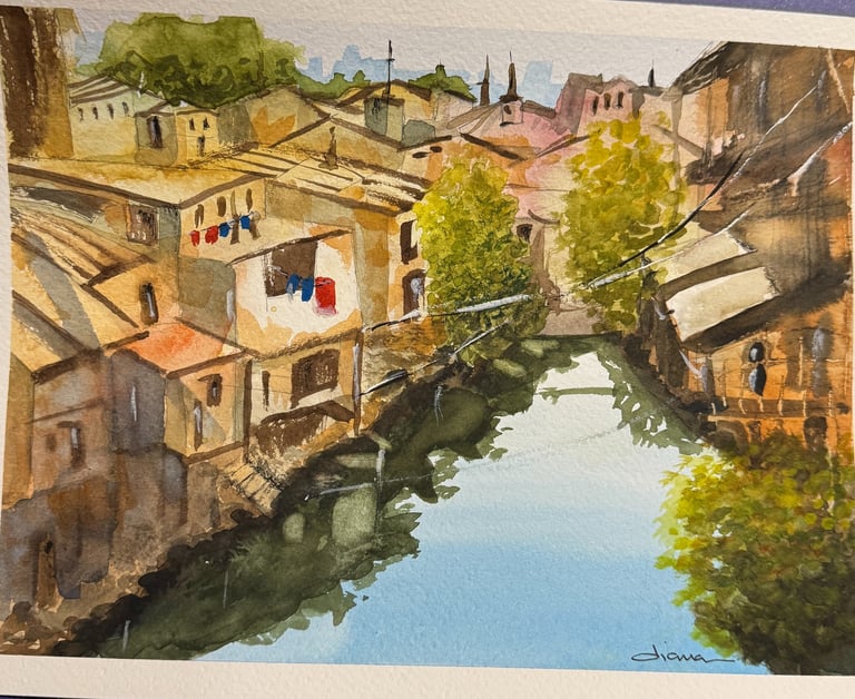 Aldeia Serenity by Dianaq.art - A vibrant Brazilian village scene. Discover calm, reflect on life