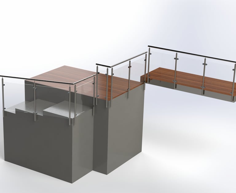 Garde corps de terrasse inox et vitré