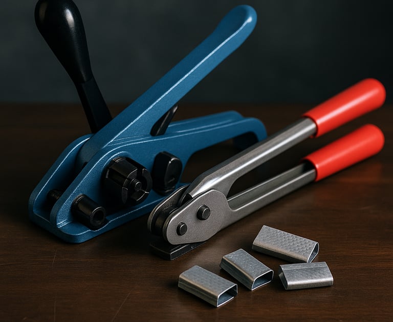Heavy-duty manual tensioner tool for export packaging