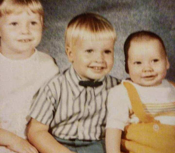 Karen, me and Derek from left to right. Circa 1973?