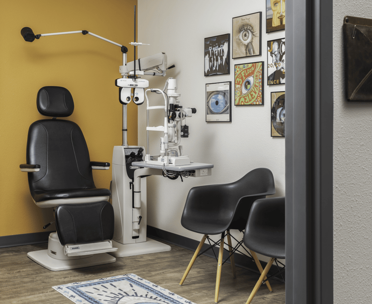 A look inside the eye exam room at Edge Optics Fort Collins location