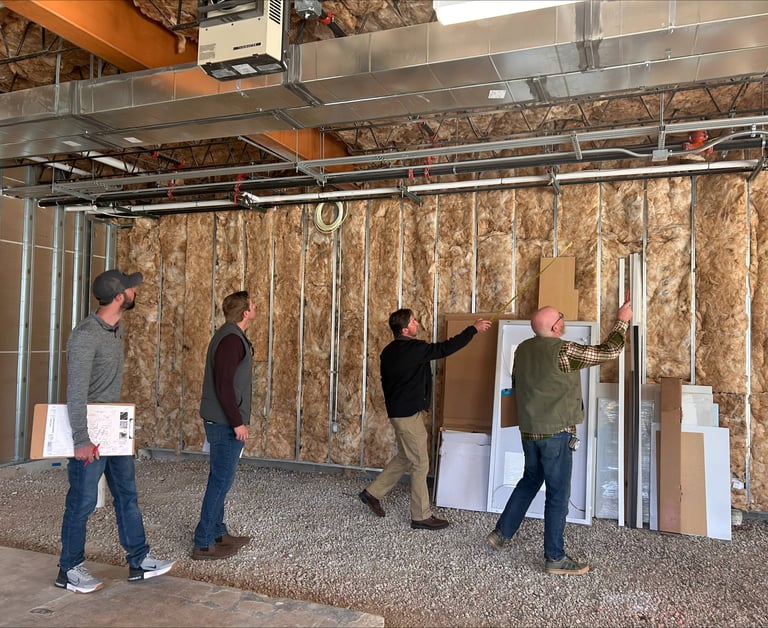 Construction on the interior of the new Edge Optics Loveland location