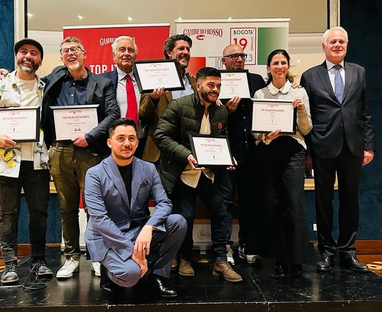 Premio Gambero rosso 2023  restaurante italiano Santa Maria Bogotá