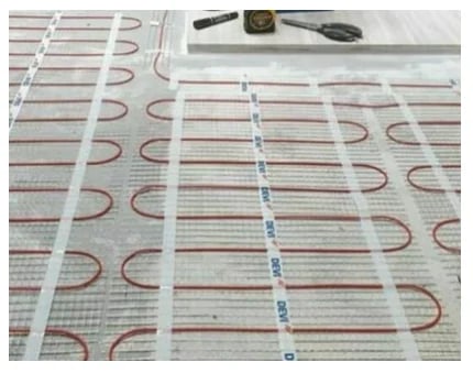 underfloor heating element installations by sparky G Ltd on construction site new build house