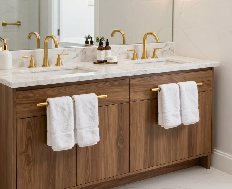 add white luxury bath towels on the counter