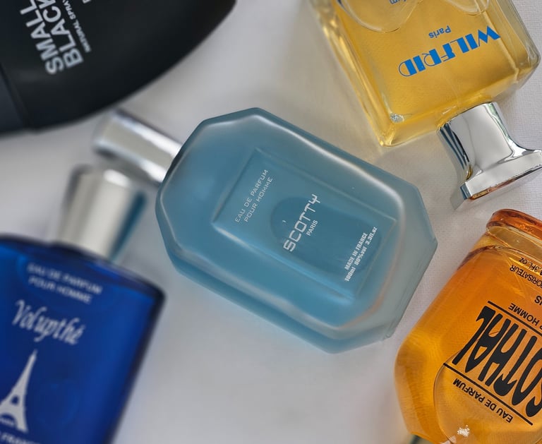 a variety of perfumes and perfume bottles