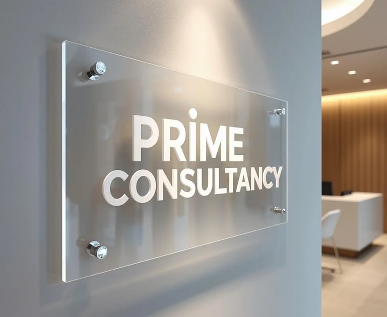 a sign that says prime consulting