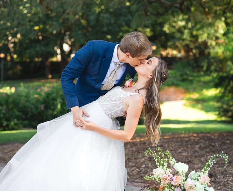 Kissing couple Wedding Photography Waco by Katy Rox