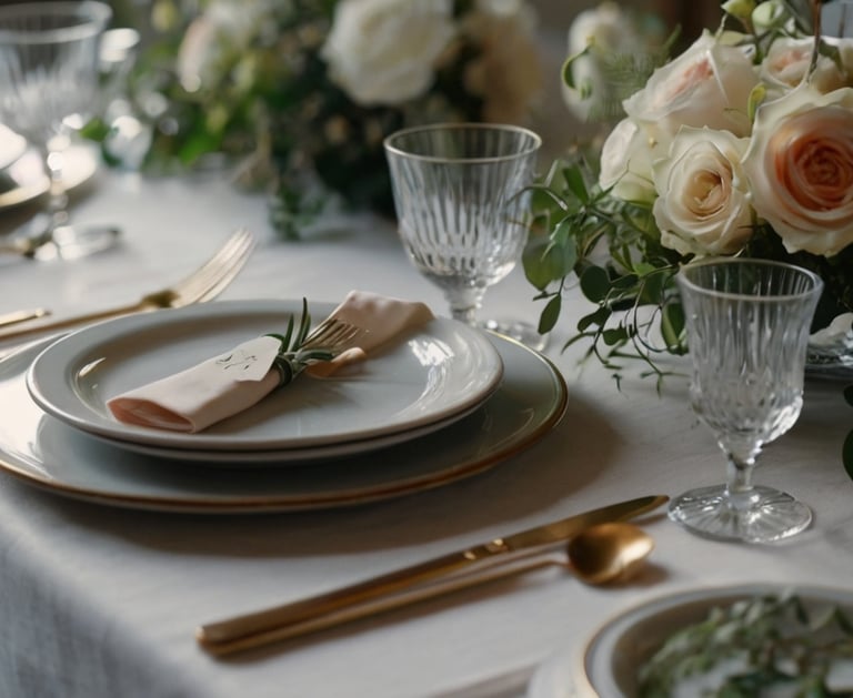 Table de mariage petit comité avec décoration raffinée