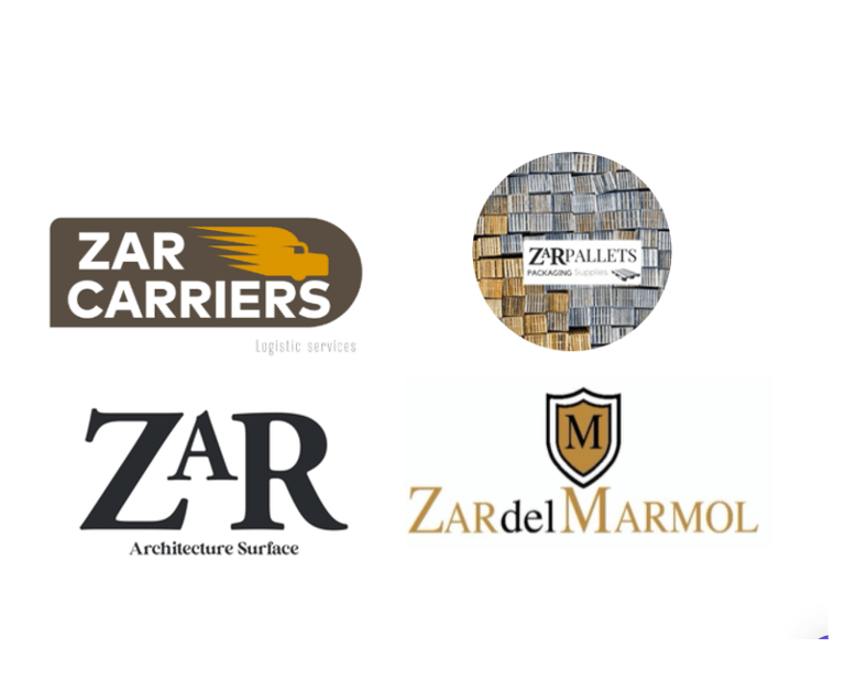 Logos of four sister companies showcasing expertise in logistics, packaging, and architecture