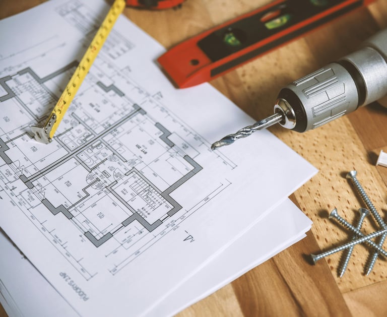 Detailed construction blueprint for home addition in Central Florida prepared by remodeling design s