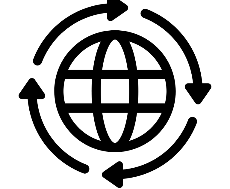 Globe with arrows spinning around, symbolizing uncontrollable natural cycles.