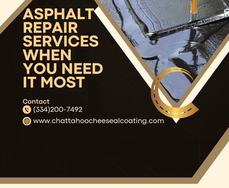 Asphalt Repair Services When You Need It Most - Chattahoochee Valley Sealcoating
