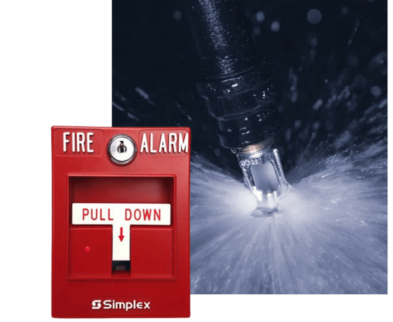 a fire alarm alarm clock and a fire hydrant