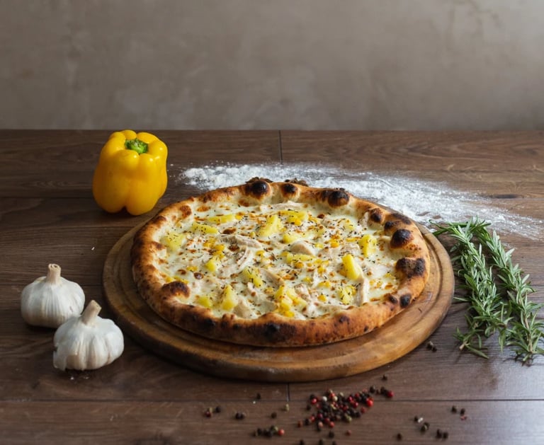 Pizza con ingredienti