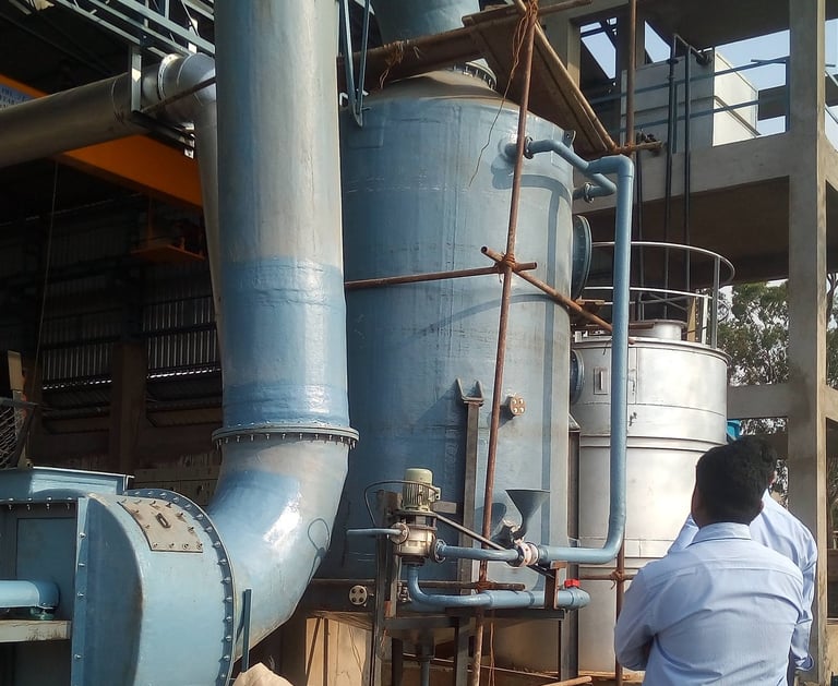 HF fumes scrubbing system 