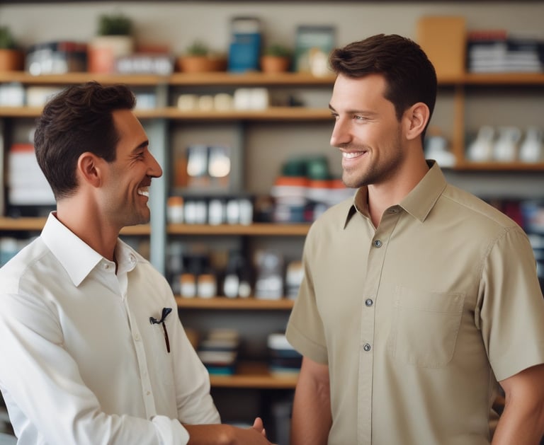 A modern office building with a glass facade features sharp, angular architectural lines. A large red 'T' logo is prominently displayed on the rooftop, accompanied by several antenna structures.