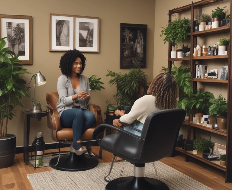 woman in blue and white shirt