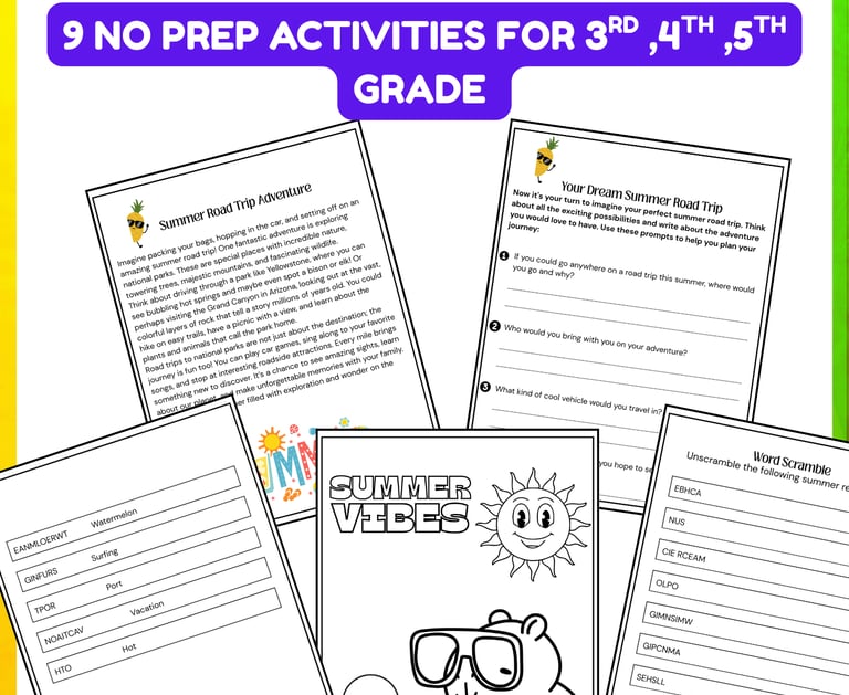 end of year activities