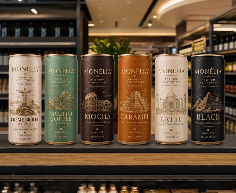 MONÉLIA Iced Coffee is a premium ready-to-drink coffee collection created for modern