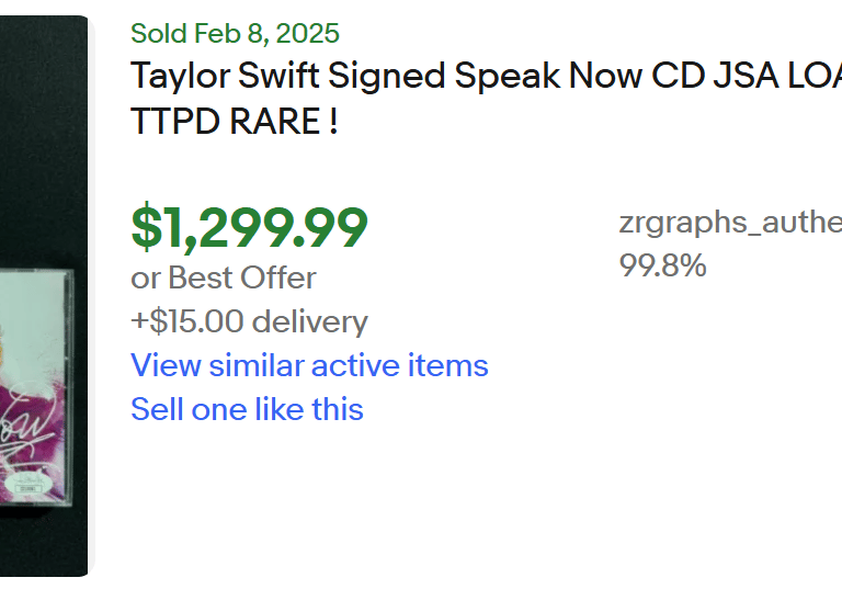 Signed Taylor Swift CD – Autographed Speak Now Album with Certificate of Authenticity