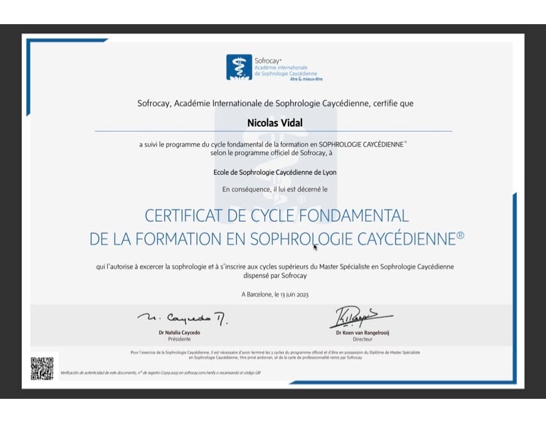 certificat sophrologue
