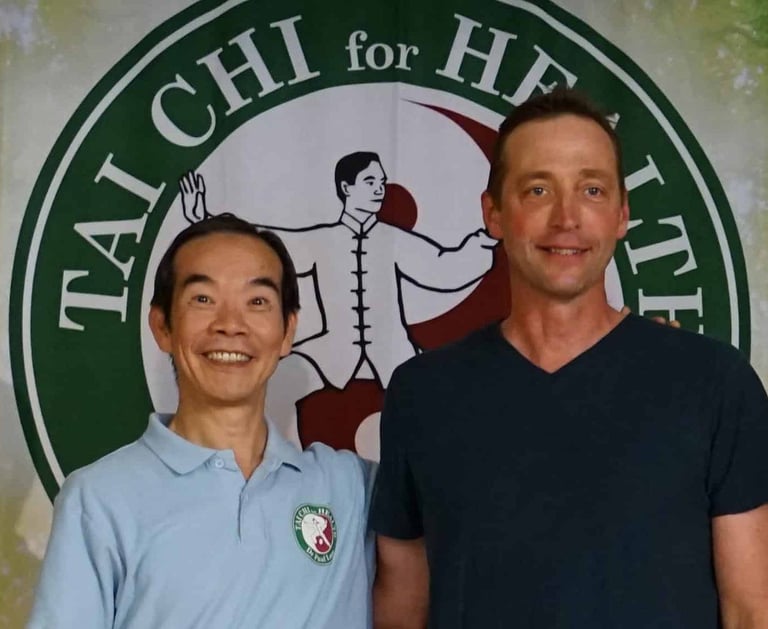 Johnny with his teacher Dr. Paul Lam, Founder of the Tai Chi for Health Institute