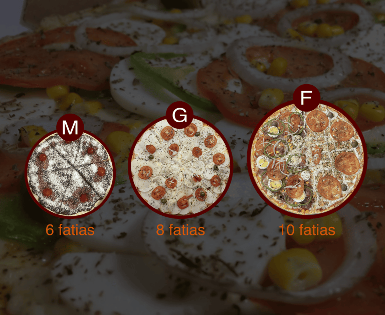 Racing Pizzaria -  Tamanhos de nossas Pizzas