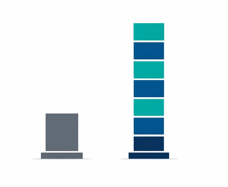 A bar graph comparison showing the valuation gap between a traditional home health agency and an SDO