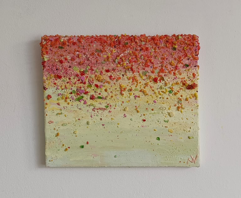 The Eden Holistic Health Studio, Gift Shop, Tooty Fruity Sunset Acrylic Painting.