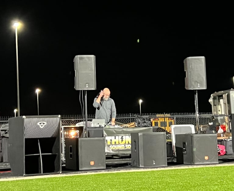 DJ Jason bringing the hype at the Cascade High School Football game
