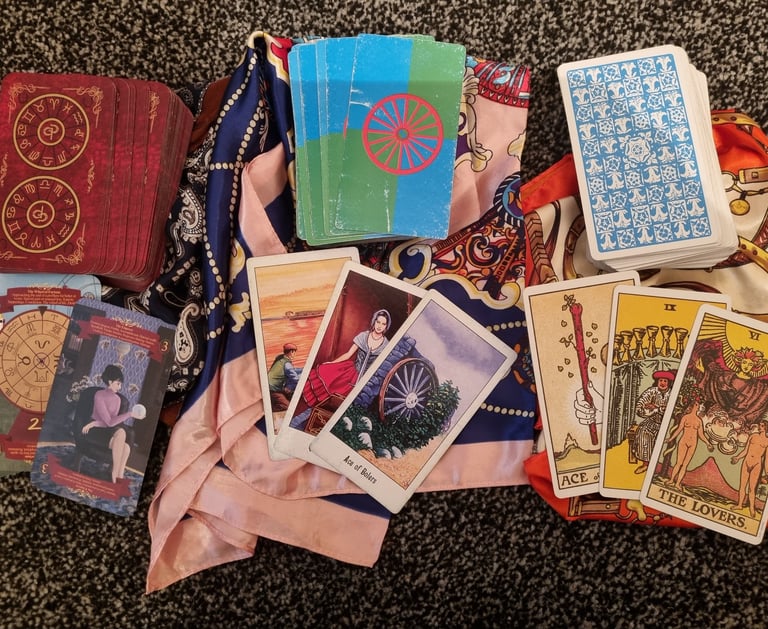 3 sets of tarot cards