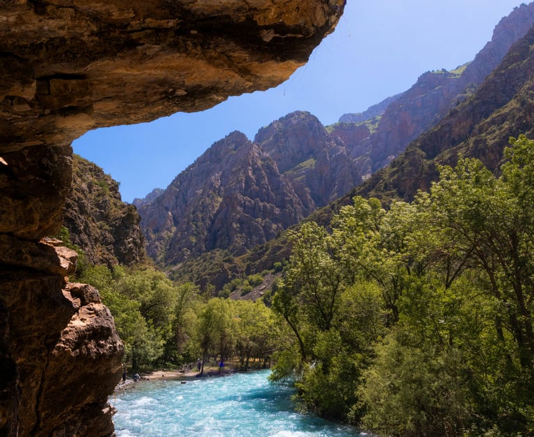 Mountain River Kok-Suv in Tashkent Region, Uzbekistan