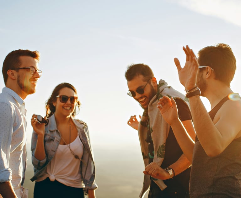 Friends are enjoying their travel