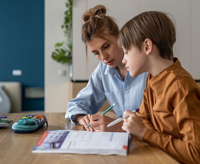 PErsonal teacher teaching a student