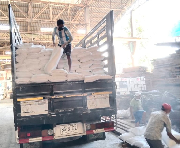 แป้งมันสำปะหลัง แป้งตกเกรด แป้งกวาดพื้น CASTECH แป้งทำถ่าน ถ่านอัดแท่ง แป้งทำไม้อัด กล่องกระดาษ