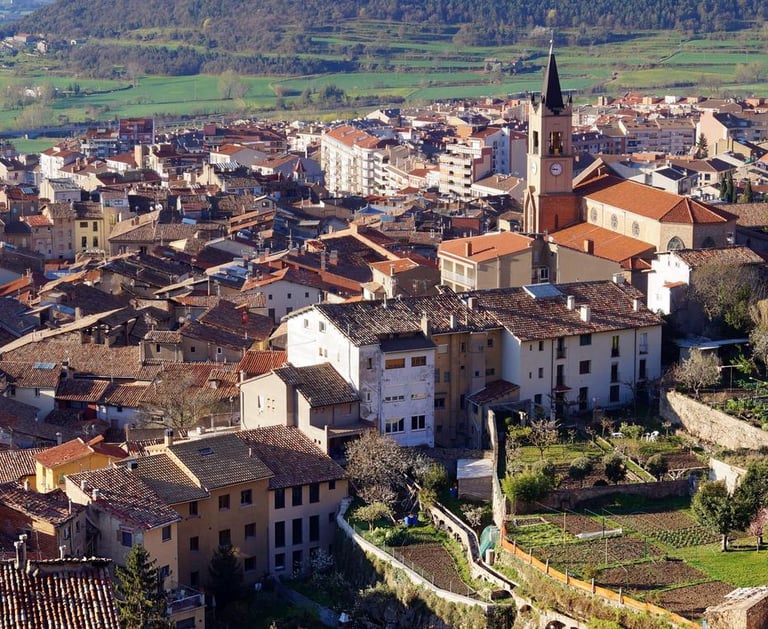 Fotografía aérea de la ciudad de Berga