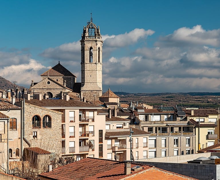 Imagen aérea del pueblo de Moià