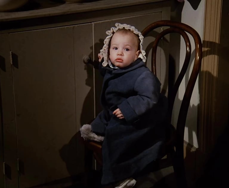 Jennifer (Donati) and Sarah Coleman as baby Rose Wilder on Little House on the Prairie