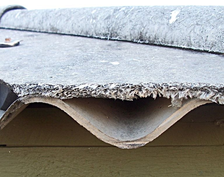 a roof with a roof that has been guted off