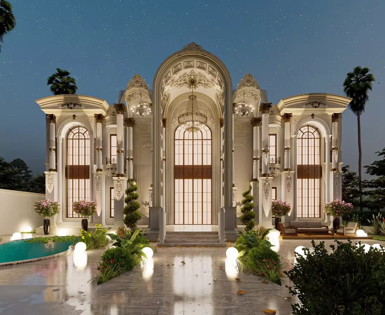 تصميم معماري لقصر فخم بالرياض