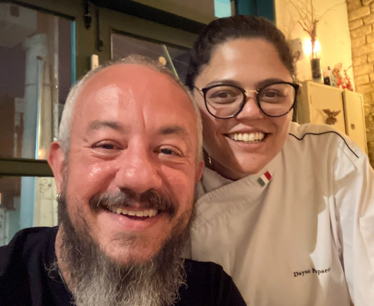 Rafael Carvalho Lima e a chef Dayse Paparoto. Foto: Rafael Carvalho Lima