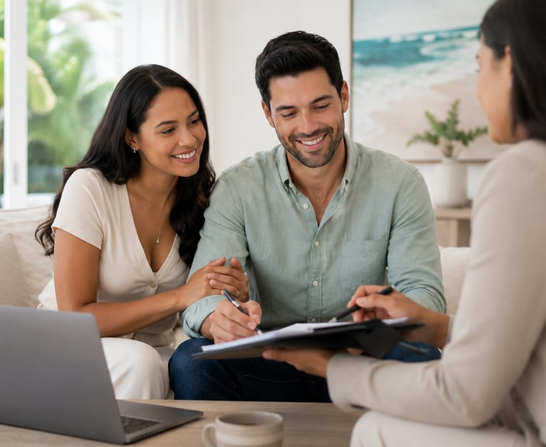 Consultation in a bright, airy space