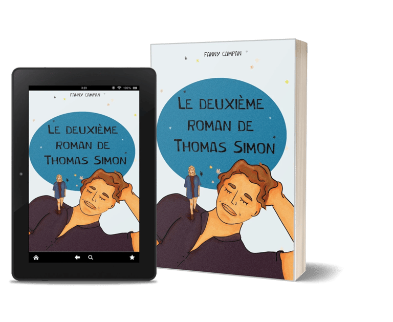 Mockup du roman "Le deuxième roman de Thomas Simon", de Fanny Campan - Littérature générale.