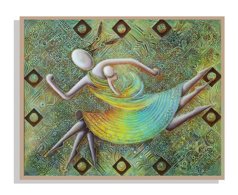 CRUZANDO LA FRONTERA | Obra de Arte Contemporáneo Neo-Crotálico del artista mexicano Javier Lopez Pastrana