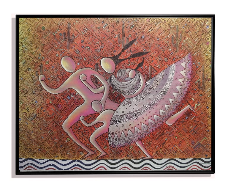 FAMILIA EN BUSCA DEL SUEÑO AMERICANO  | Obra de Arte Contemporáneo de Javier Lopez Pastrana