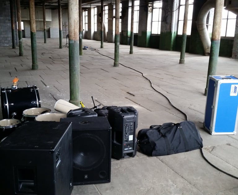 Band video set up in the Stone room at Atlas Studios