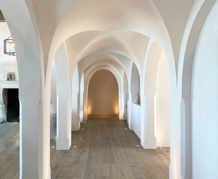 plastered archways curved ceiling details