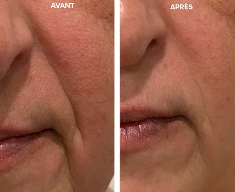 Photo avant après radiofrequence visage 
